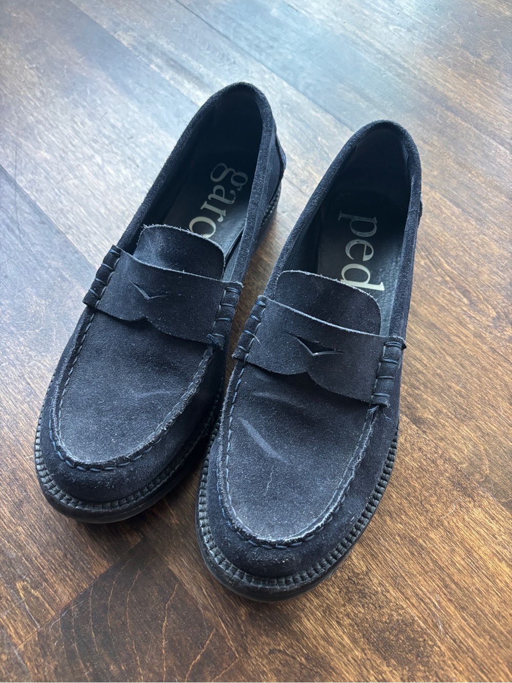 Pedro Garcia navy suede loafers size 8